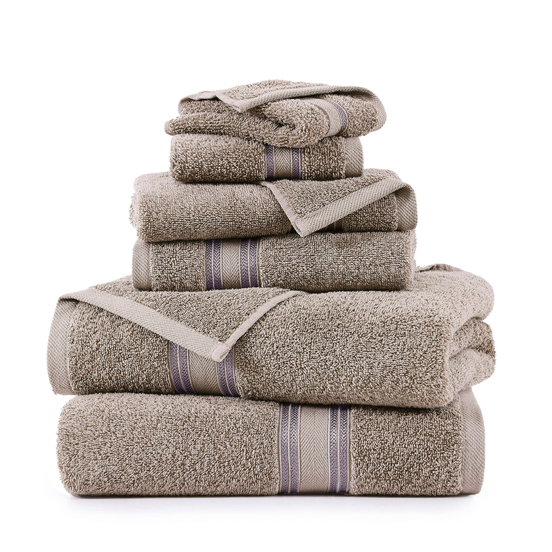 6 Piece Cotton Towel Set 550GSM - Platinum
